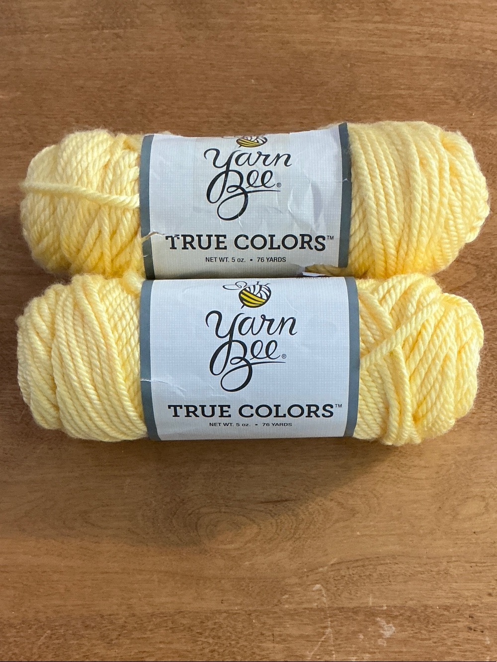Yarn Bee True Colors Soft Yellow Acrylic Yarn - 2-Pack